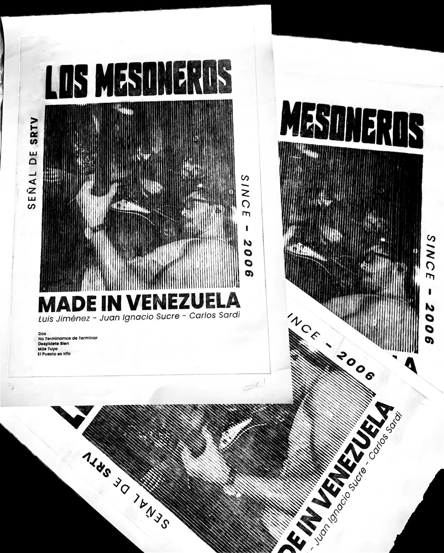 Los Mesoneros — calcography poster