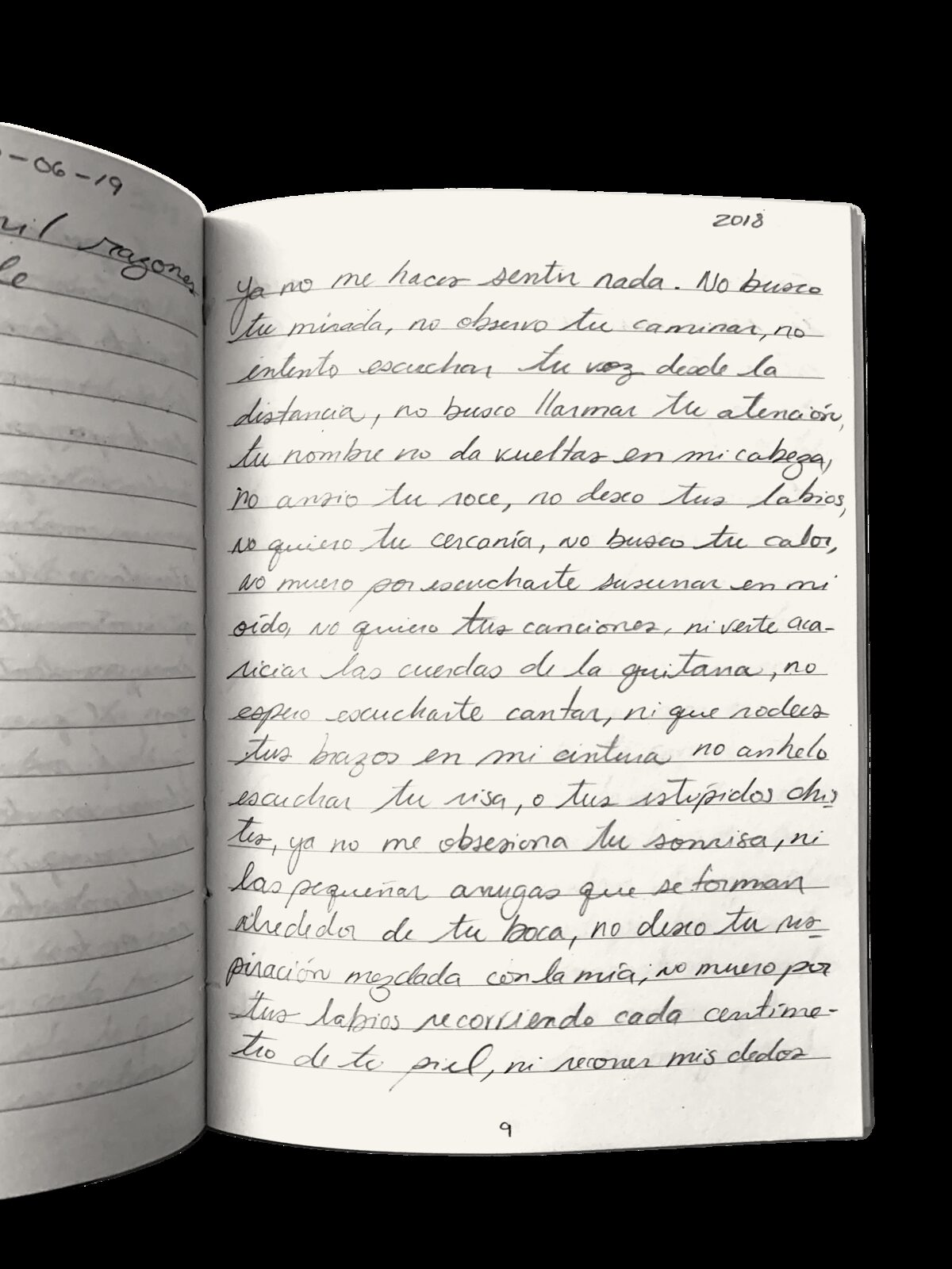 Handwritten original poems from 2018