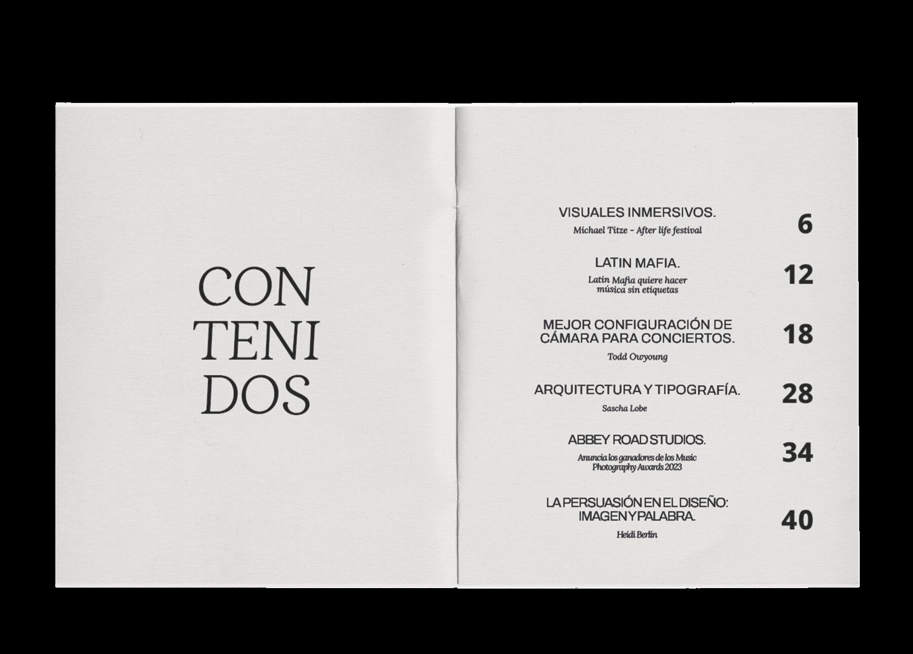 SYNC interior spread — editorial layout