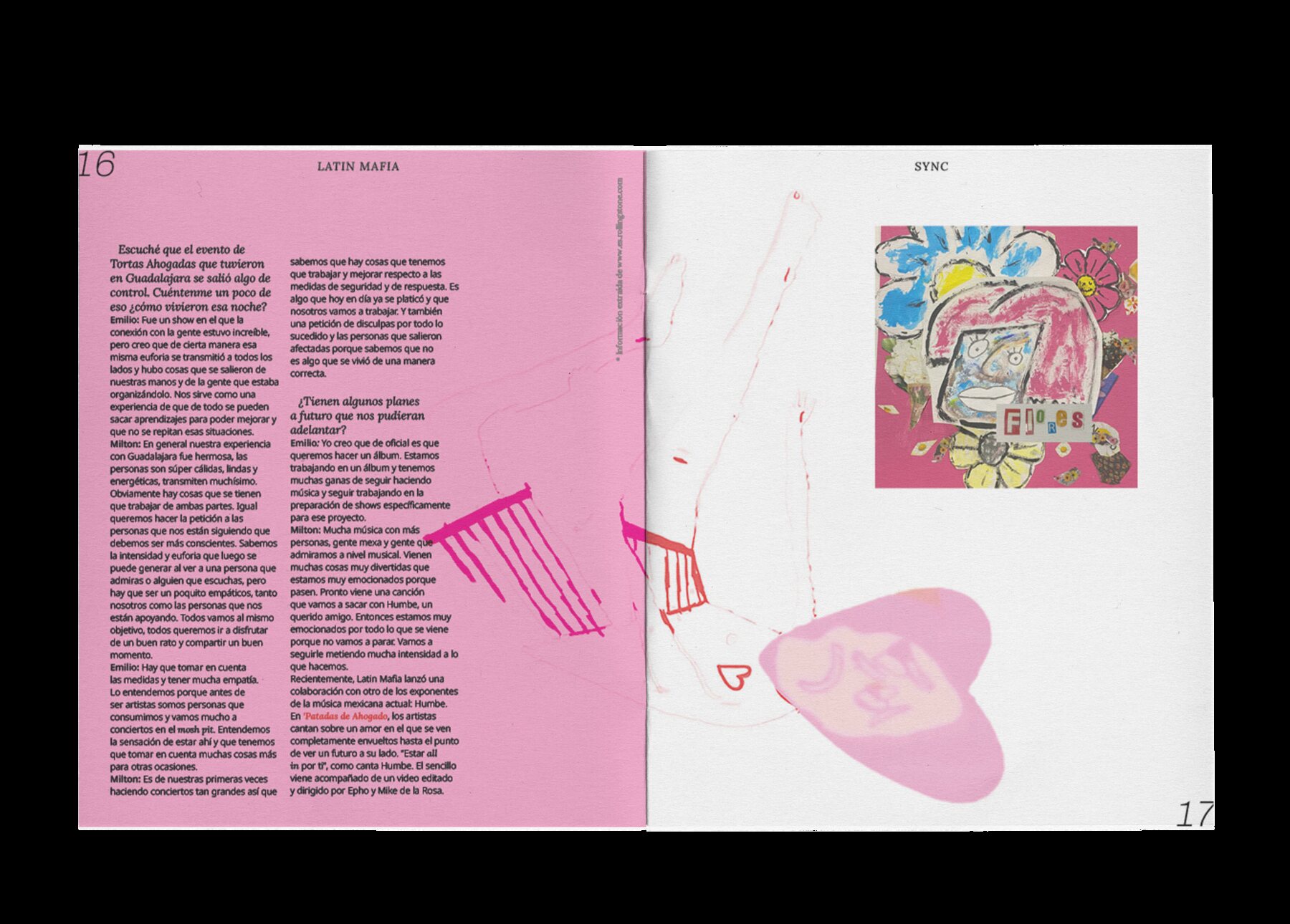 SYNC interior spread — photography and text